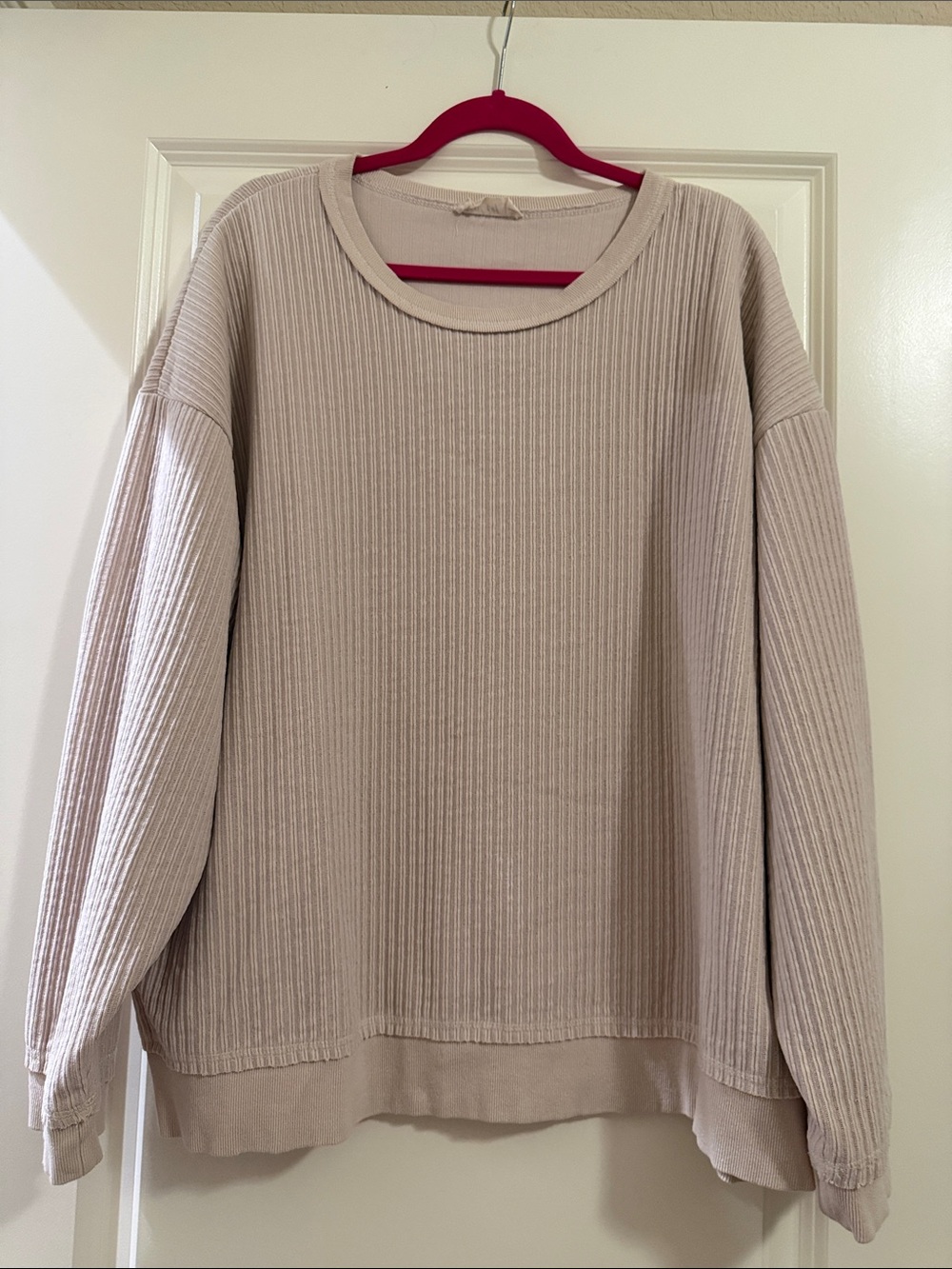 Ribbed Crewneck Sweatshirt - Cream